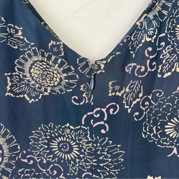 J Crew Vintage Silk Floral Midi Dress Size Petite 8 - Picture 9 of 12